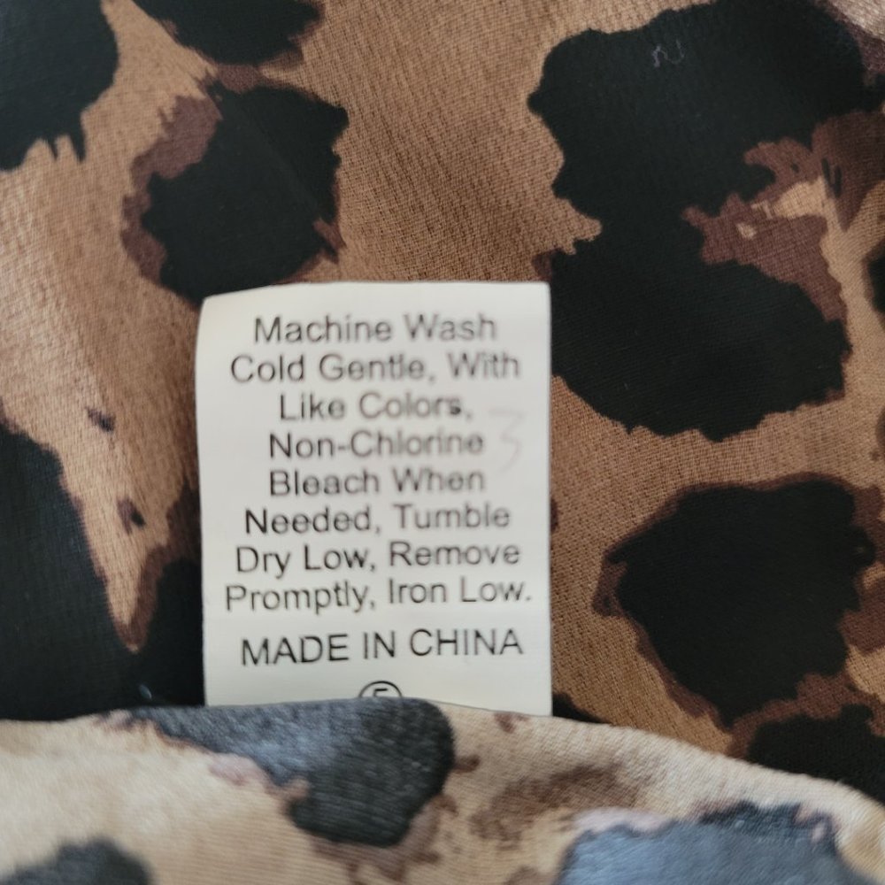 Curve Plus Leopard Print A Line Tiered Ruffle Hem Dress 2X - Picture 7 of 7